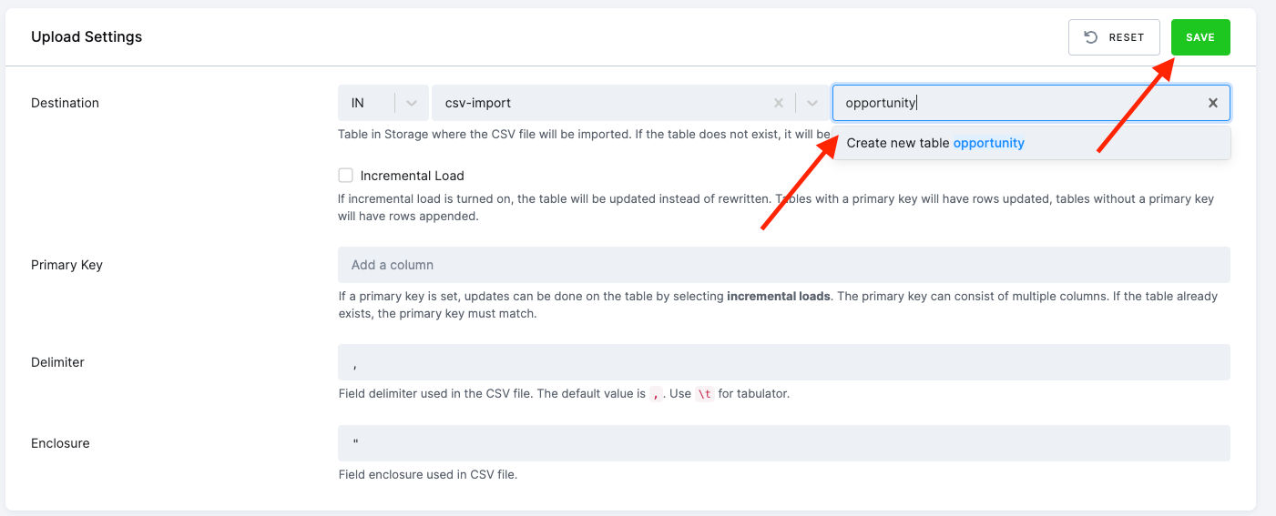 Screenshot -- CSV Import Configuration