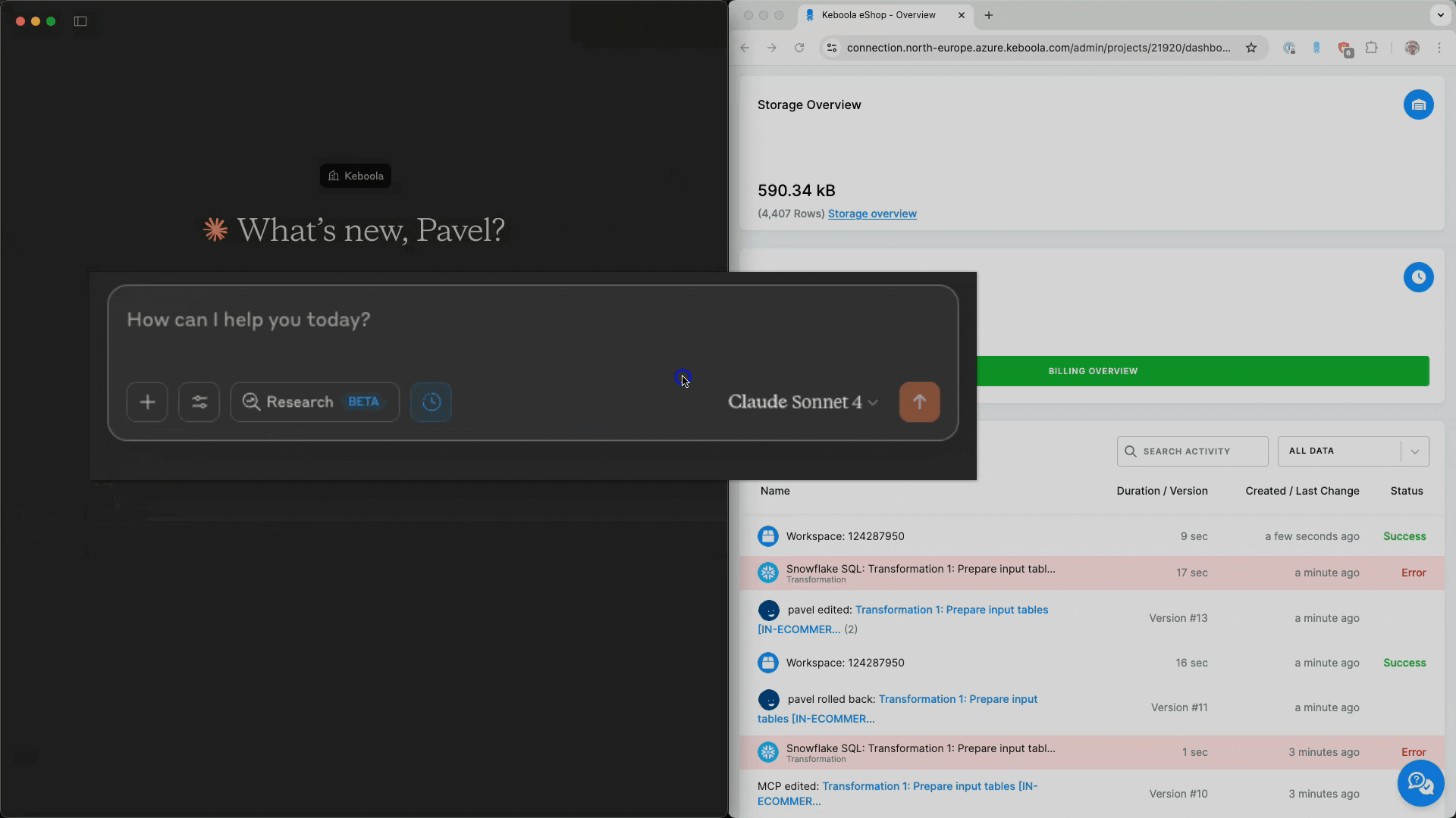 Claude debug error flow in MCP Server