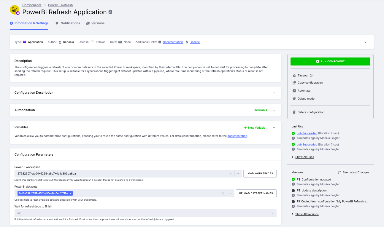Power BI Refresh - Configuration