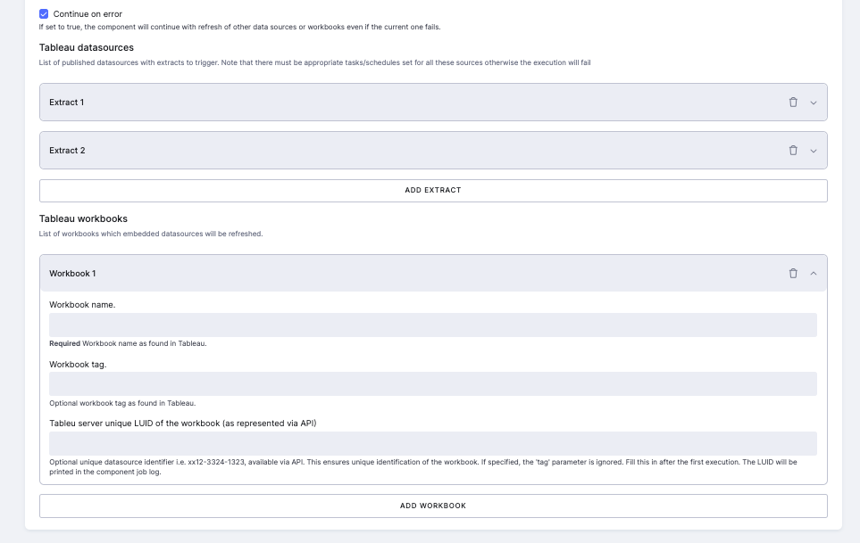 Tableau Extract Refresh Trigger - Datasources and Workbooks
