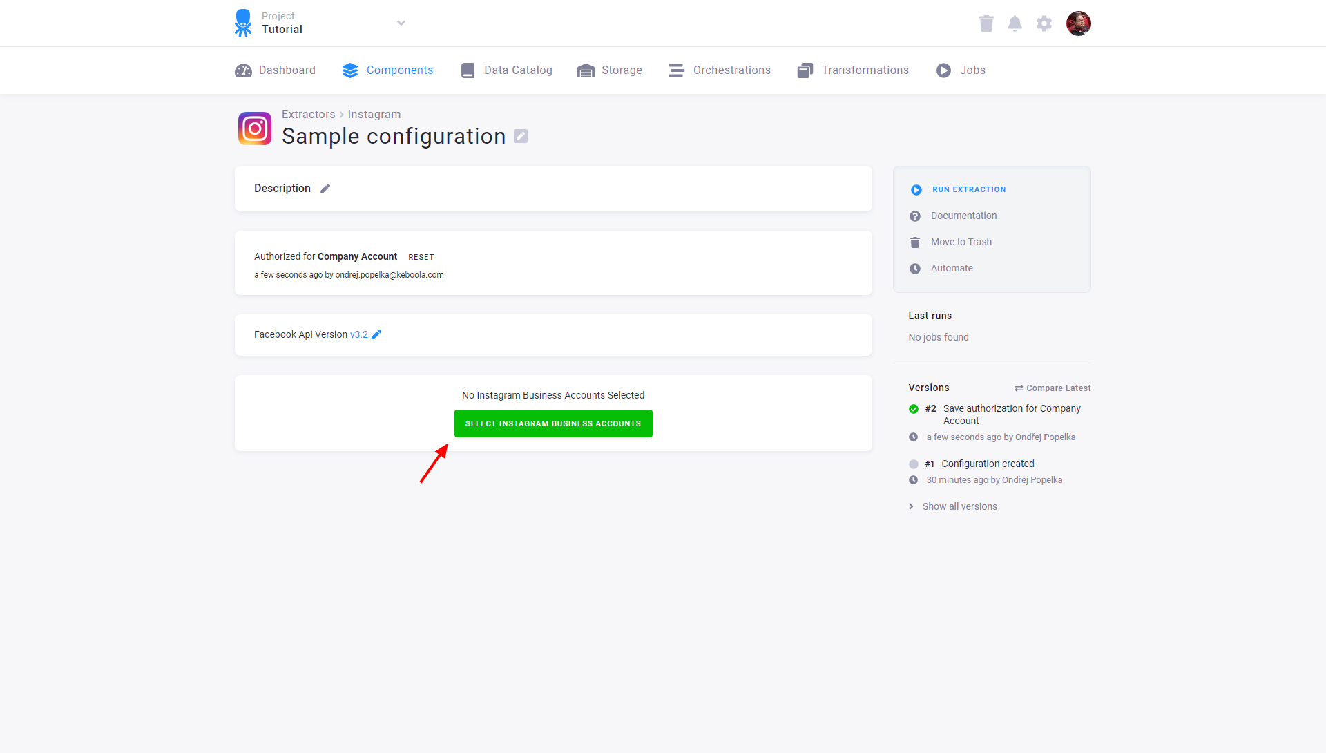 Screenshot - Authorize configuration