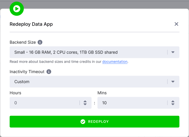 Deploy timeout and backend size
