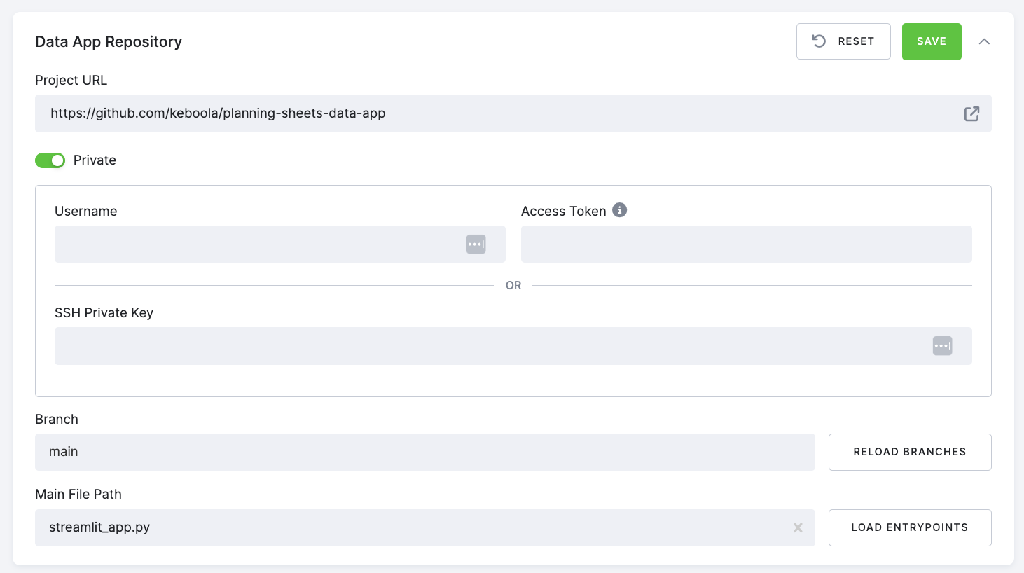 Private repository SSH