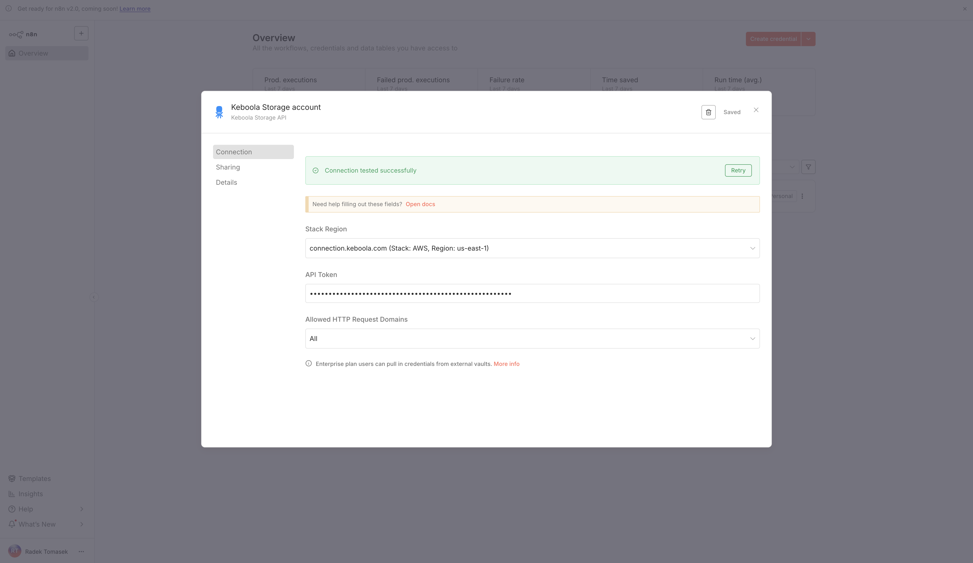 Auth Configuration for Keboola Token API in n8n