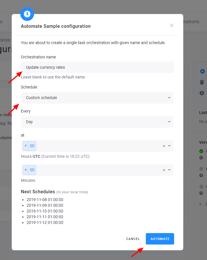 Automate custom schedule
