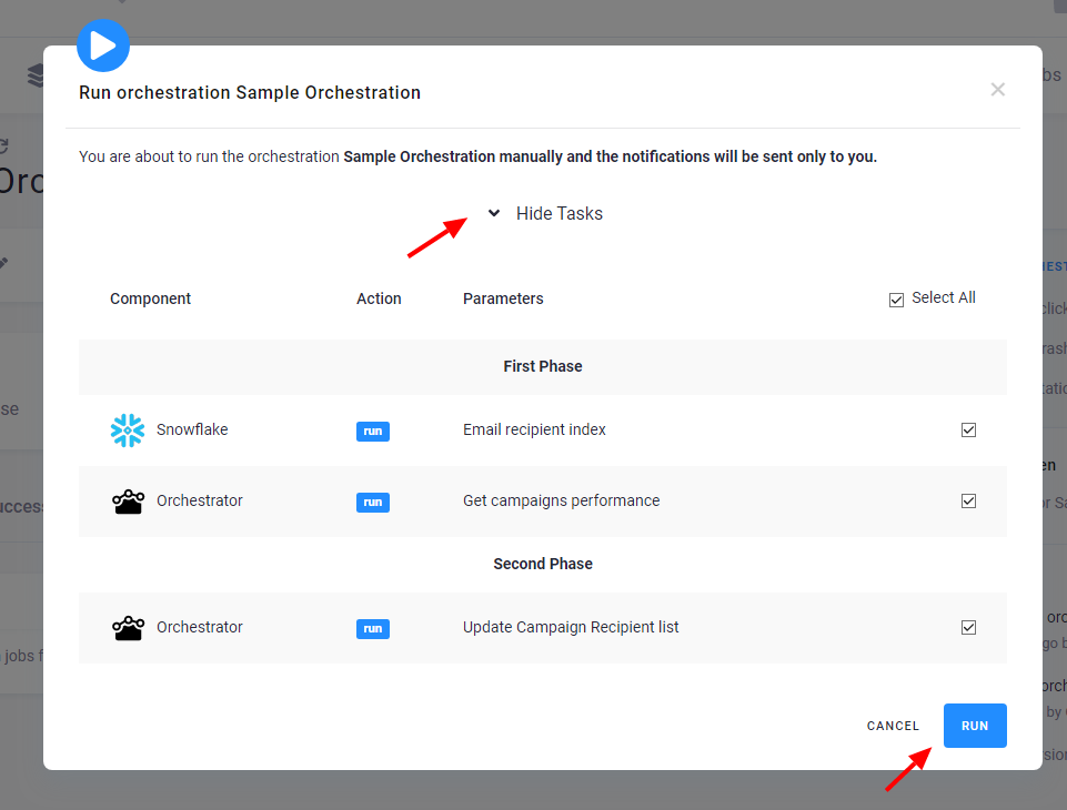 Screenshot - Run Orchestration
