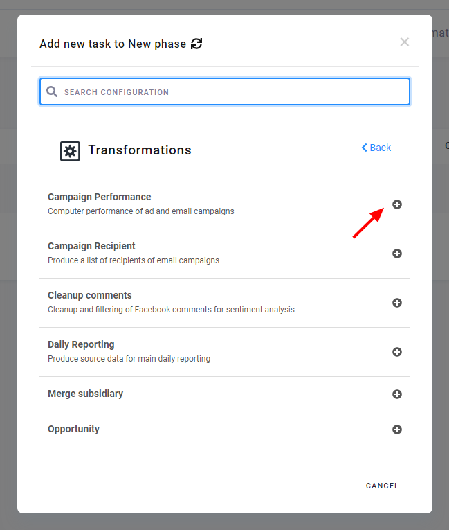 Screenshot - Orchestration Tasks Configurations