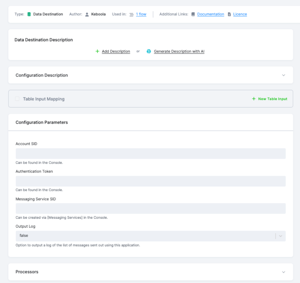 Twilio Data Destination