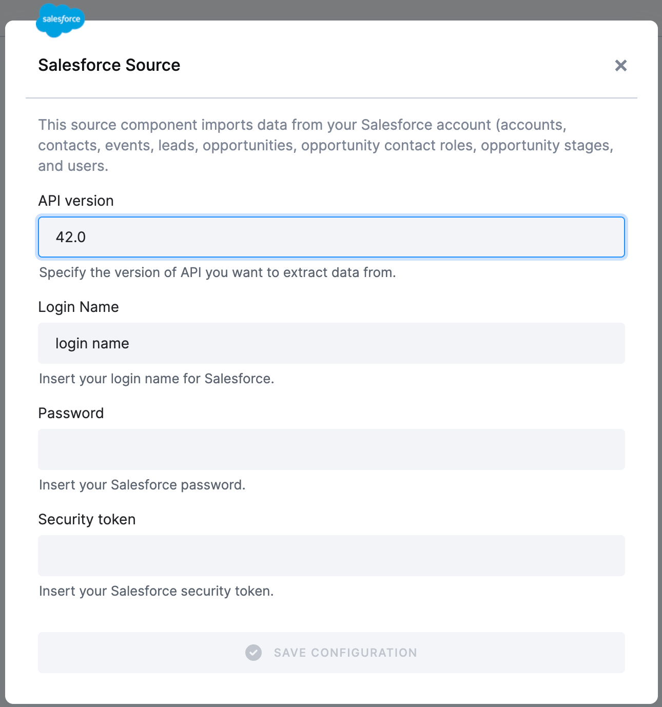 Salesforce Data Source