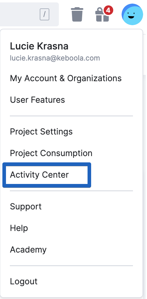 Screenshot - Activity Centre in KBC