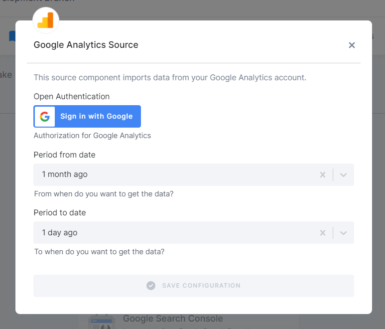 Google Analytics Data Source