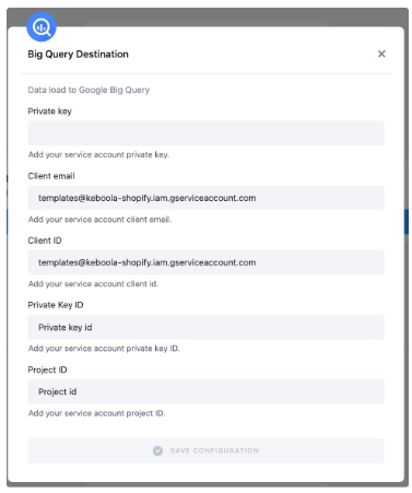 BigQuery Destination