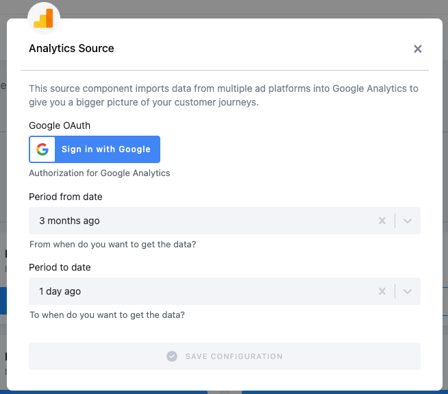 Google Analytics Data Source